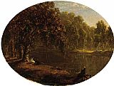 Sanford Robinson Gifford Famous Paintings - The River-Bank
